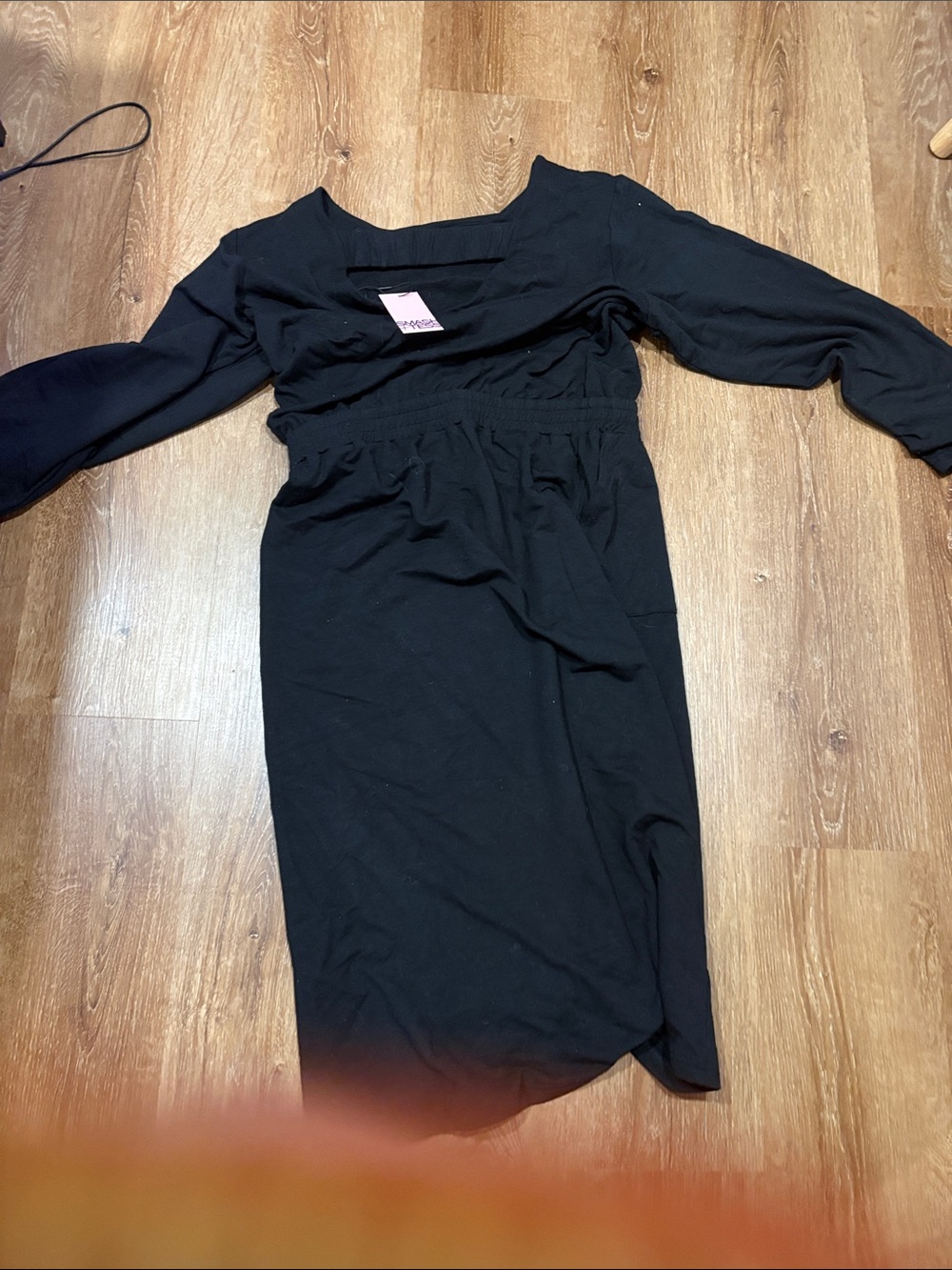 Smash + Tess Black Long Sleeve Empire-Waist Dress